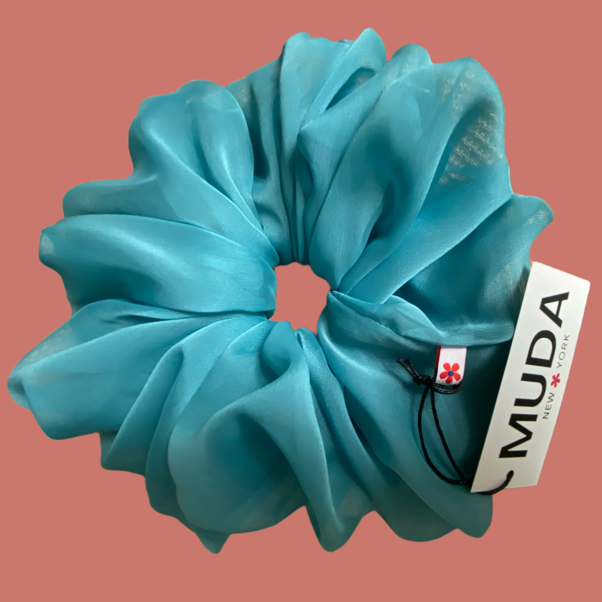 Aqua Chiffon Scrunchie