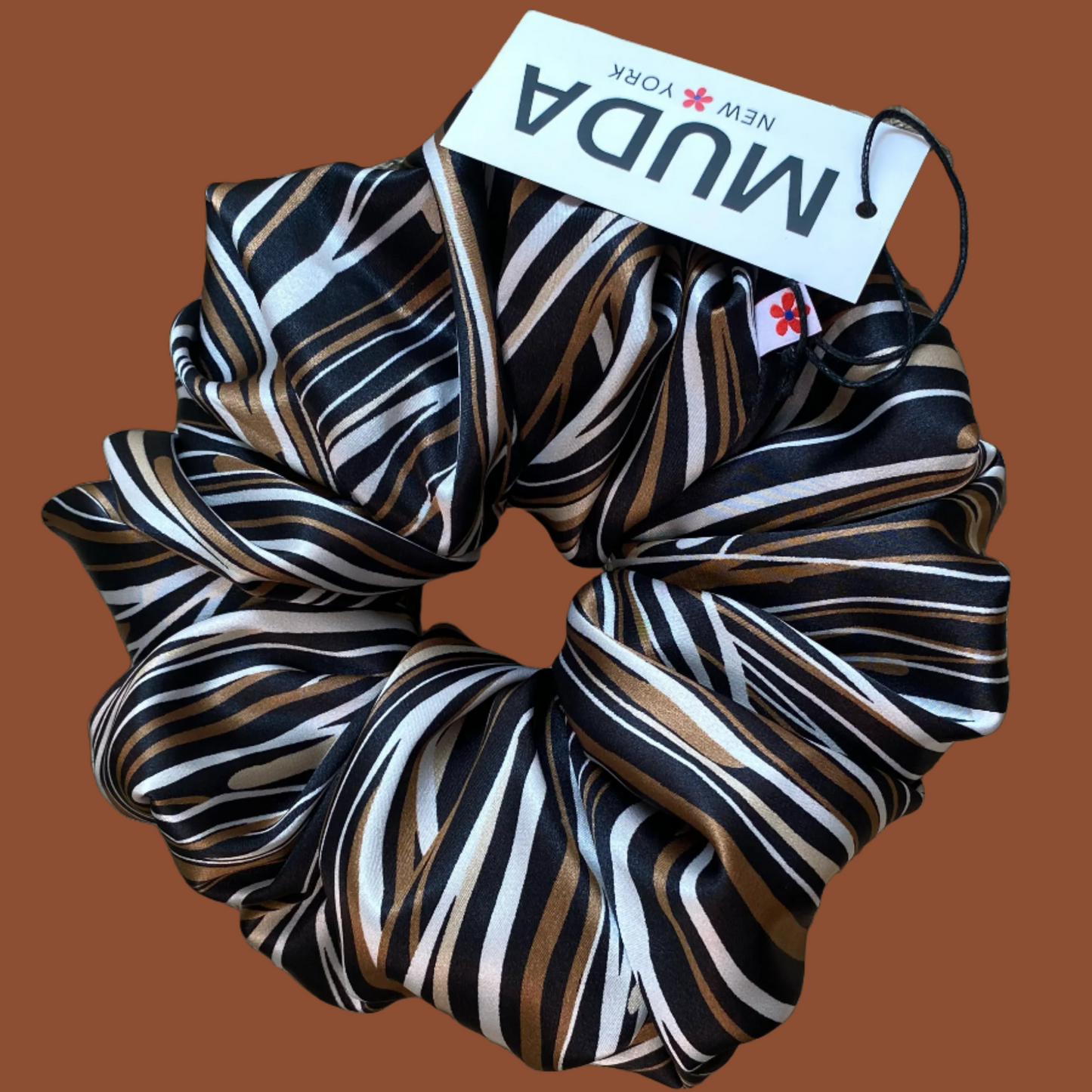 Caramel Twist Silk Satin Scrunchie