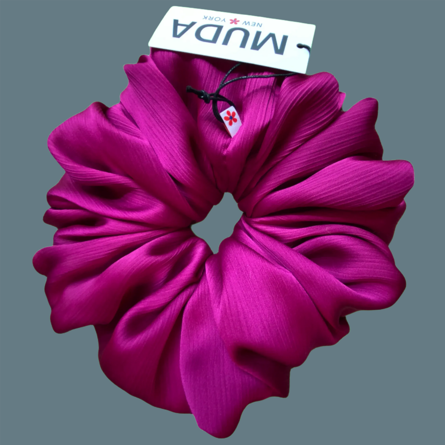 Fuchsia Chiffon Scrunchie