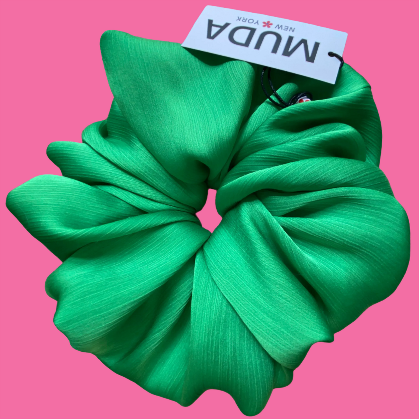 Green Chiffon Scrunchie