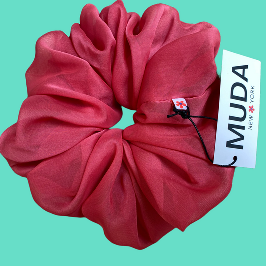 Pink Chiffon Scrunchie