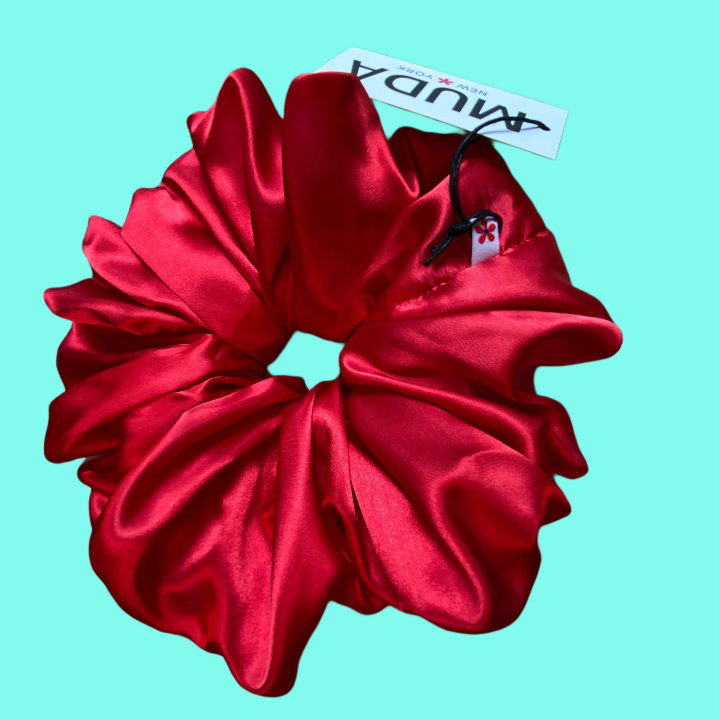 Red Silk Satin Scrunchie